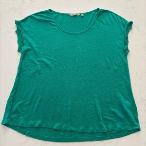 Soft Surroundings Green Linen Top Sz M (b3)